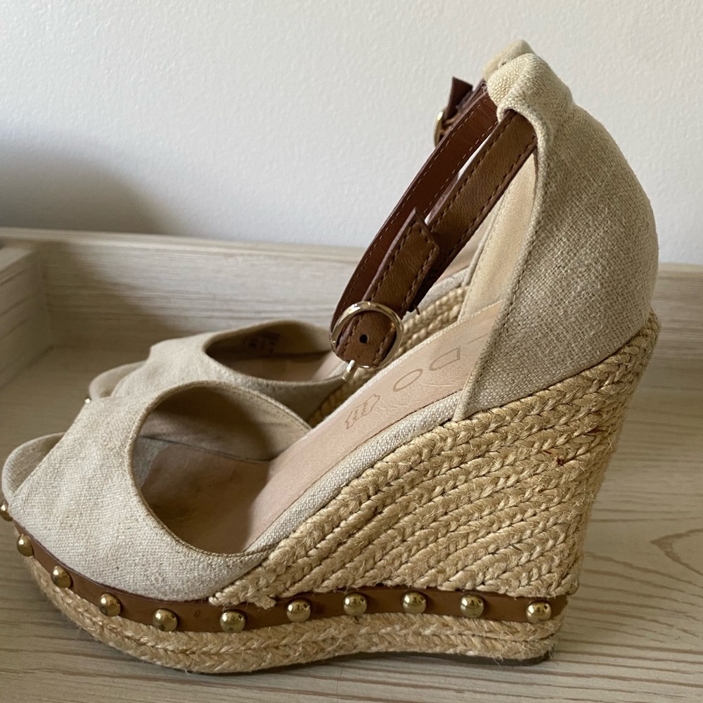 Aldo Studded Espadrille Wedge Sandals